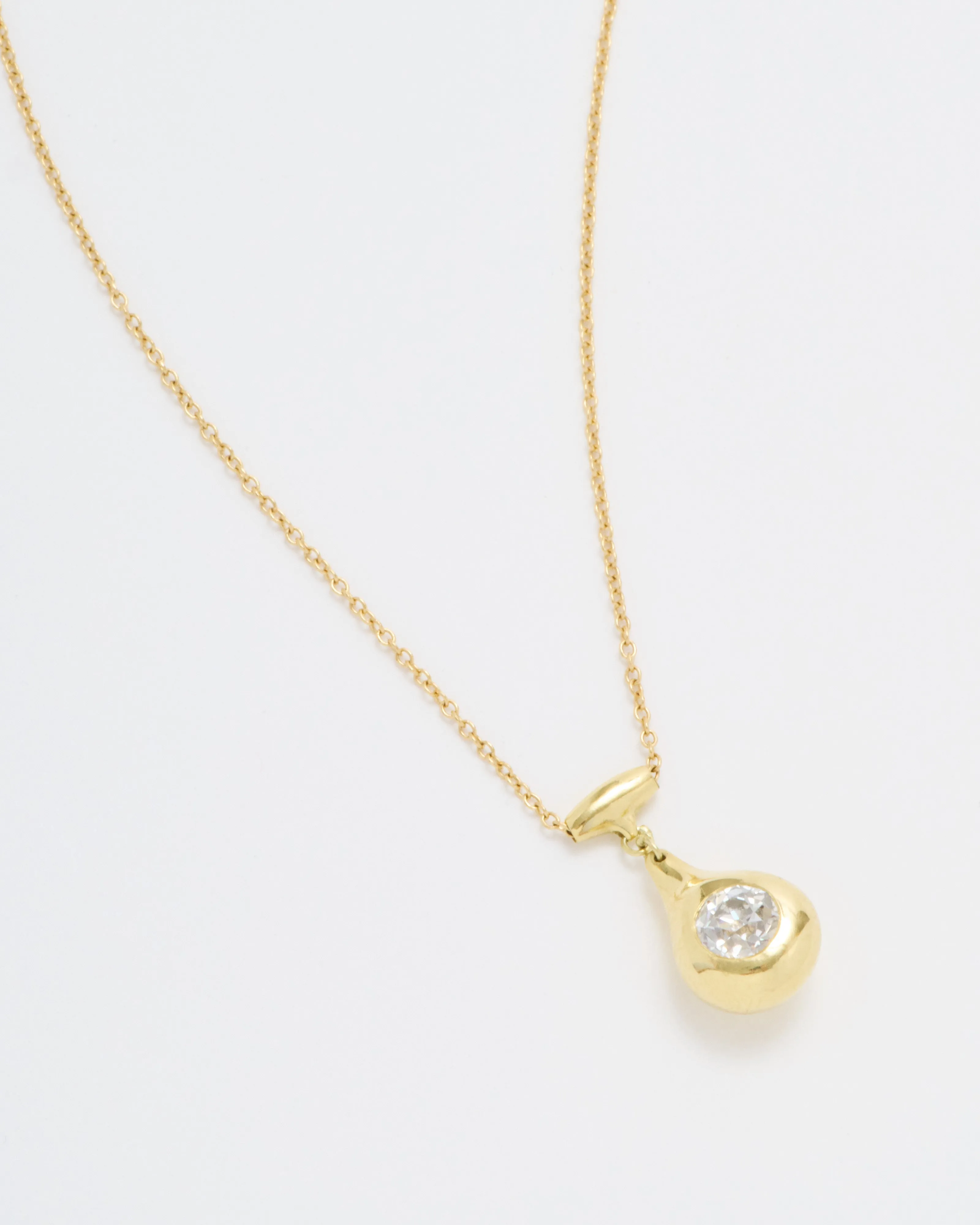 solitaire drop diamond necklace euro cut