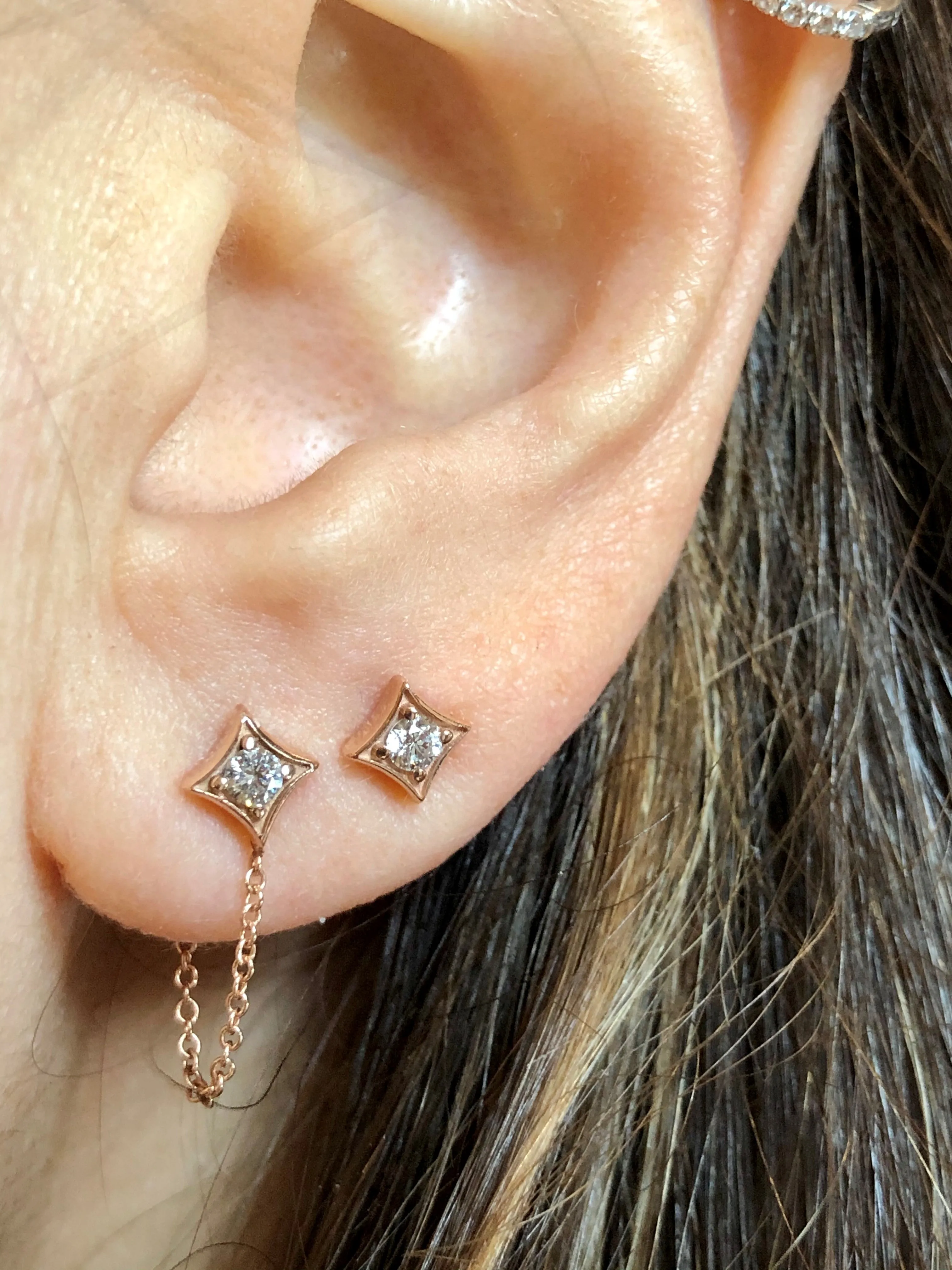 SPADES DIAMOND STUD EARRINGS