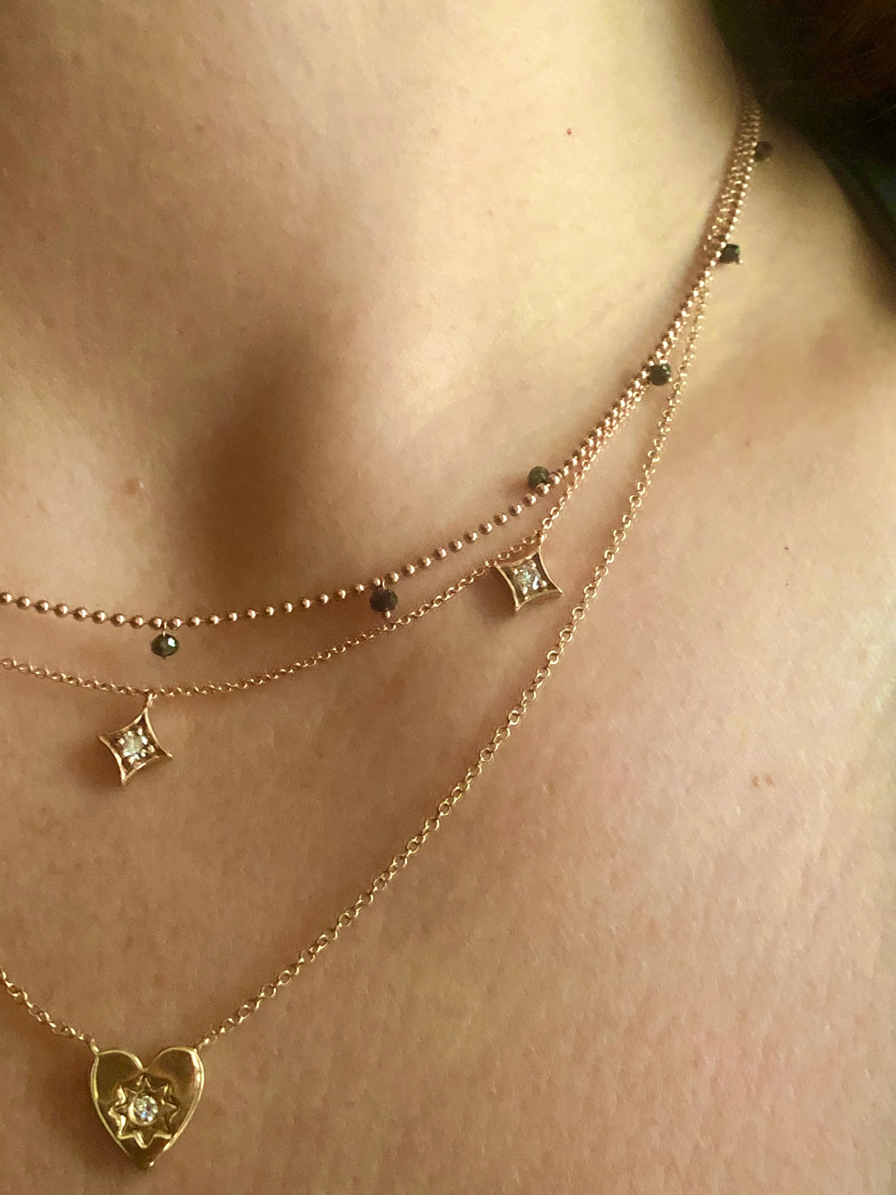 SPADES FIVE DIAMOND SHAKER NECKLACE