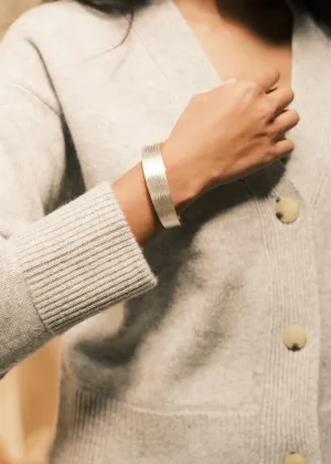 Square Textured Sterling Silver Cuff (Small)