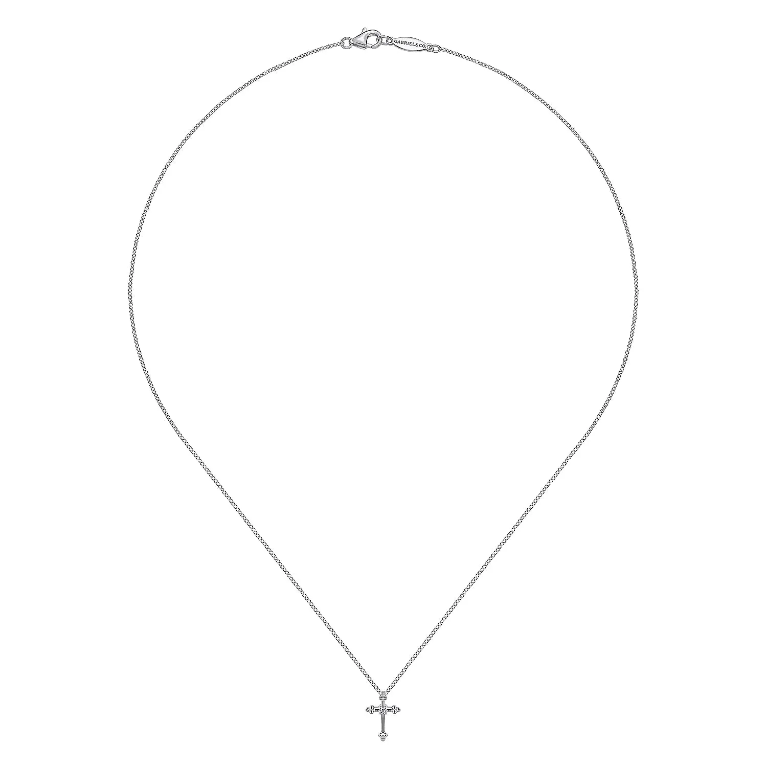 SS Diamond Cross Pendant Necklace