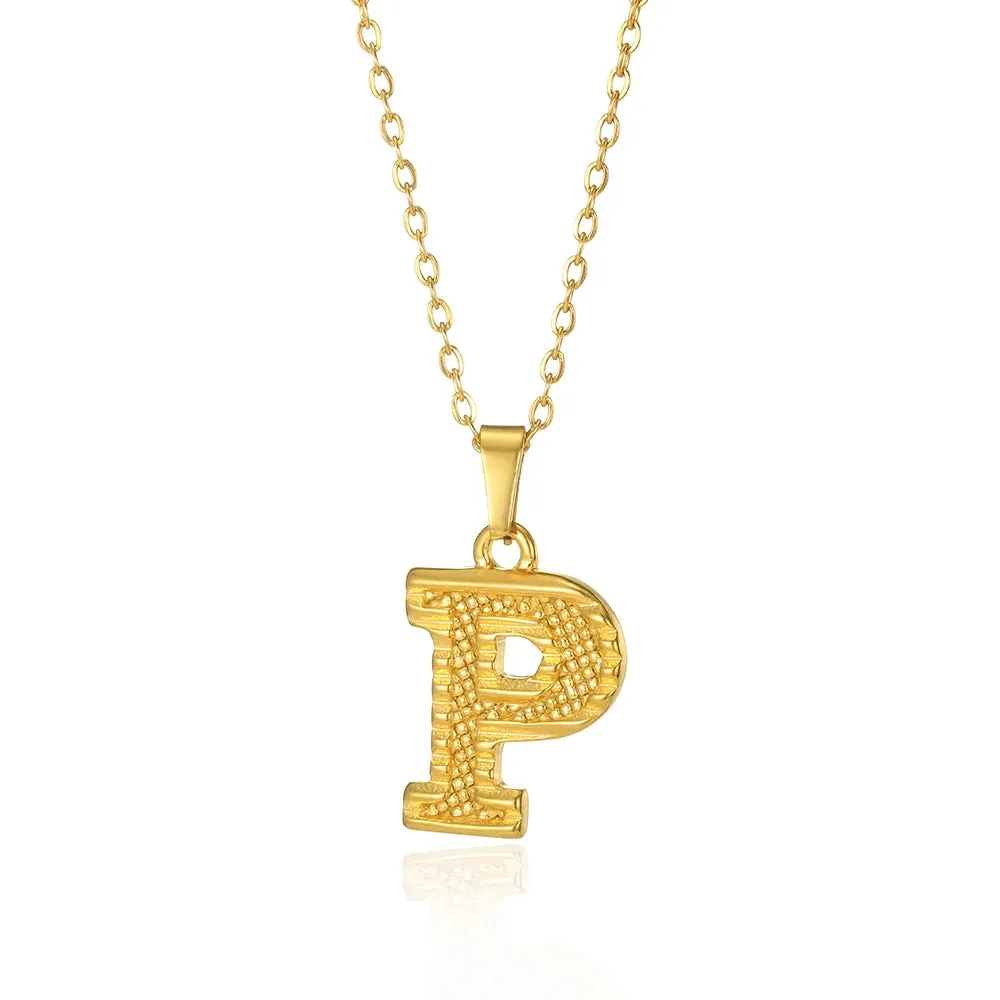 Stainless Steel Initial Necklaces For Women Men Gold Color Letter Necklace Pendant Jewelry Male Female Neck Chain Birthday Gift
