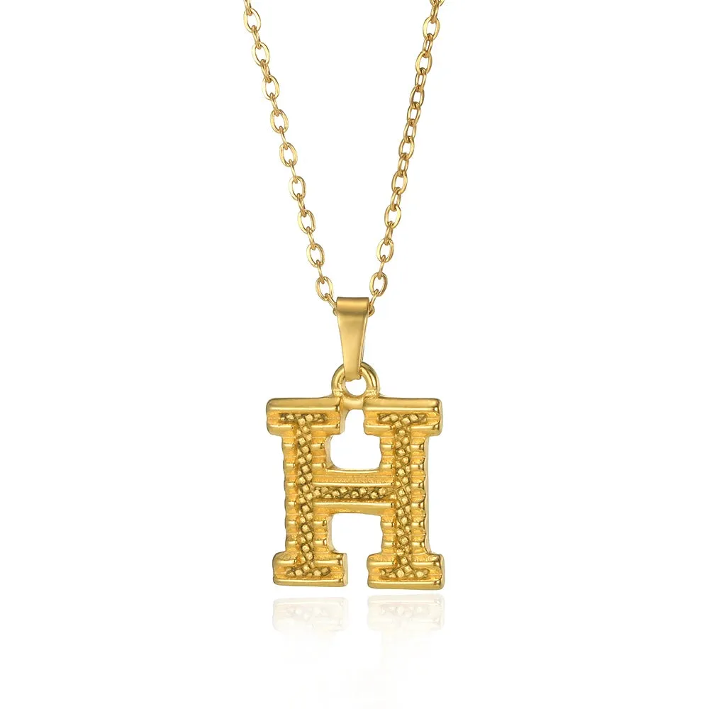 Stainless Steel Initial Necklaces For Women Men Gold Color Letter Necklace Pendant Jewelry Male Female Neck Chain Birthday Gift