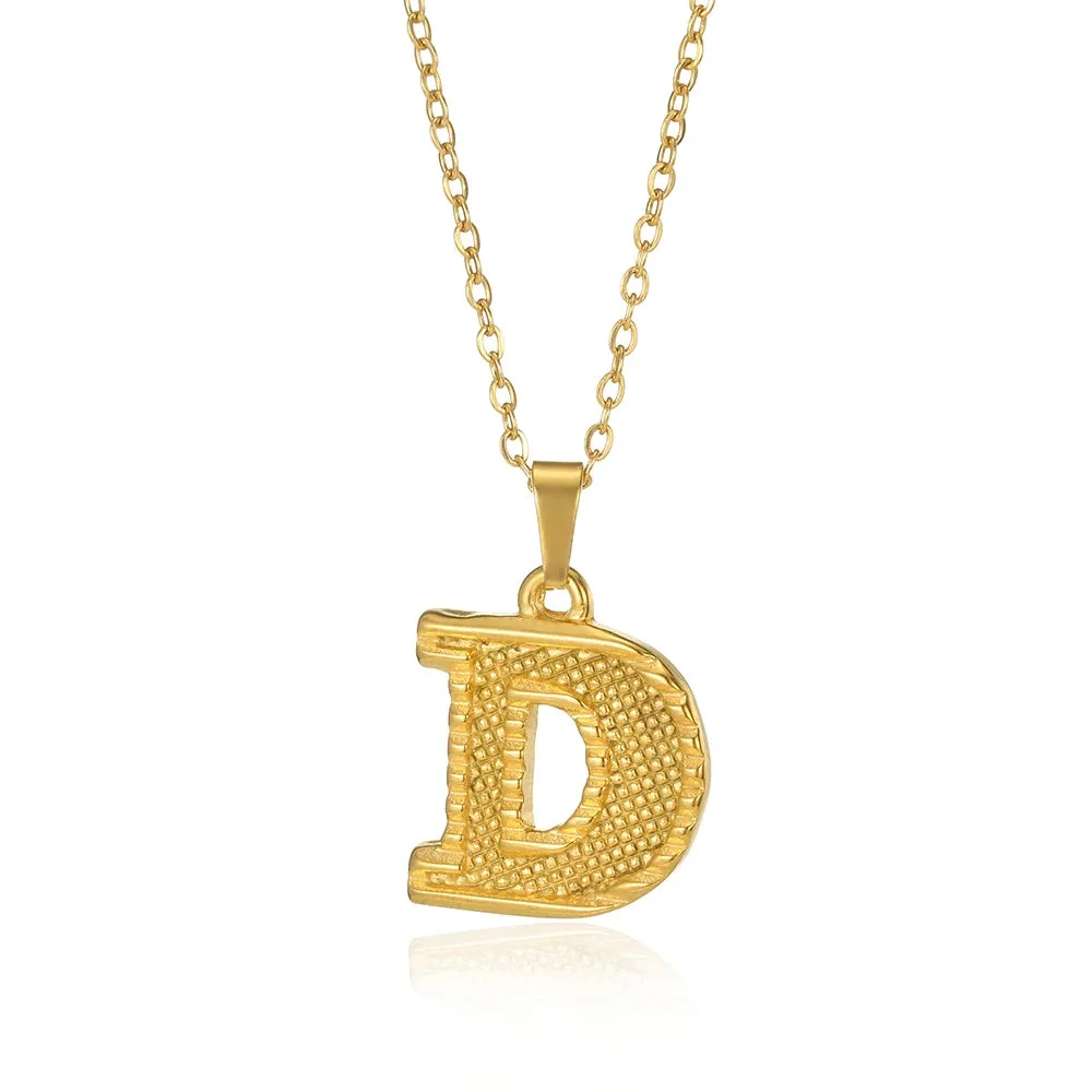 Stainless Steel Initial Necklaces For Women Men Gold Color Letter Necklace Pendant Jewelry Male Female Neck Chain Birthday Gift