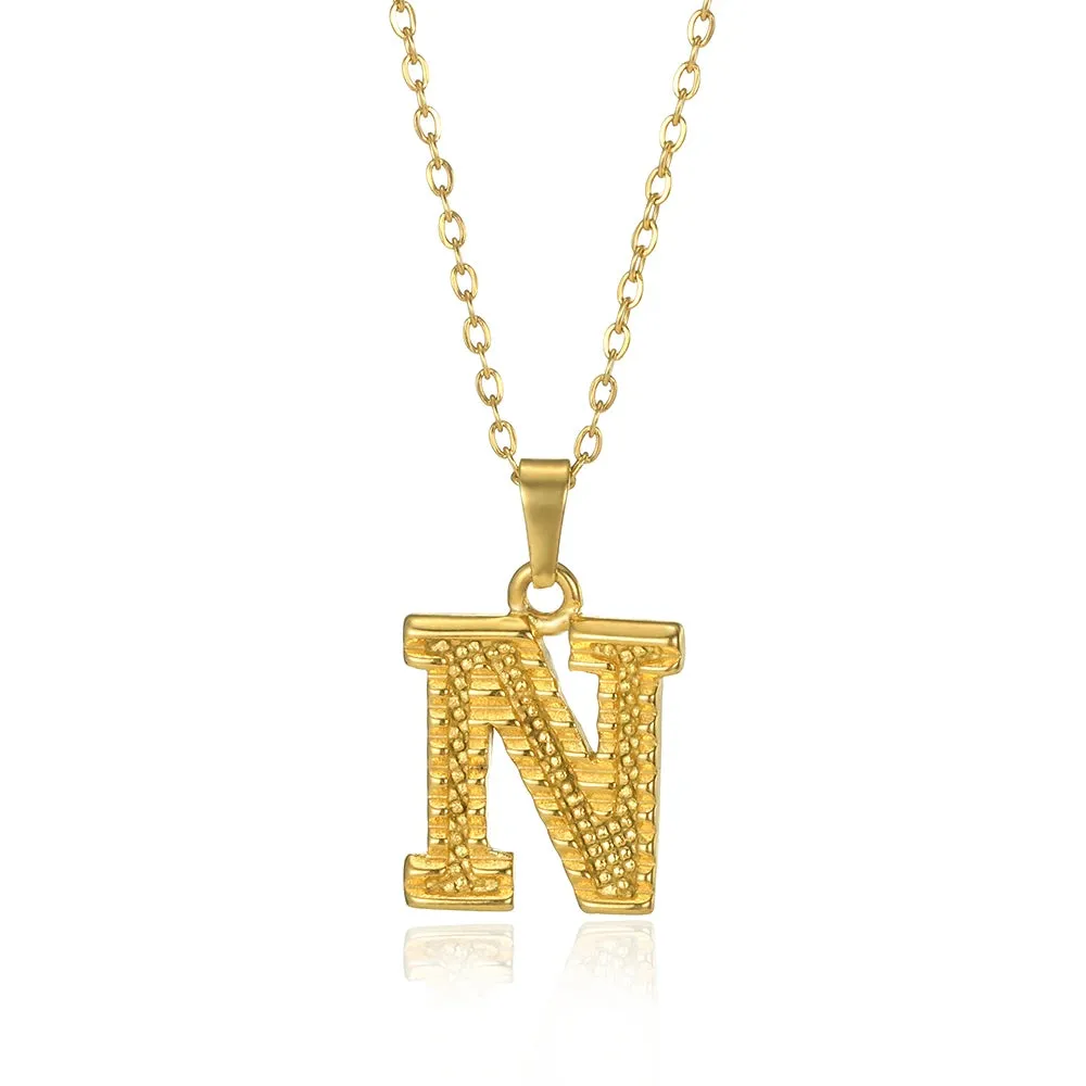 Stainless Steel Initial Necklaces For Women Men Gold Color Letter Necklace Pendant Jewelry Male Female Neck Chain Birthday Gift