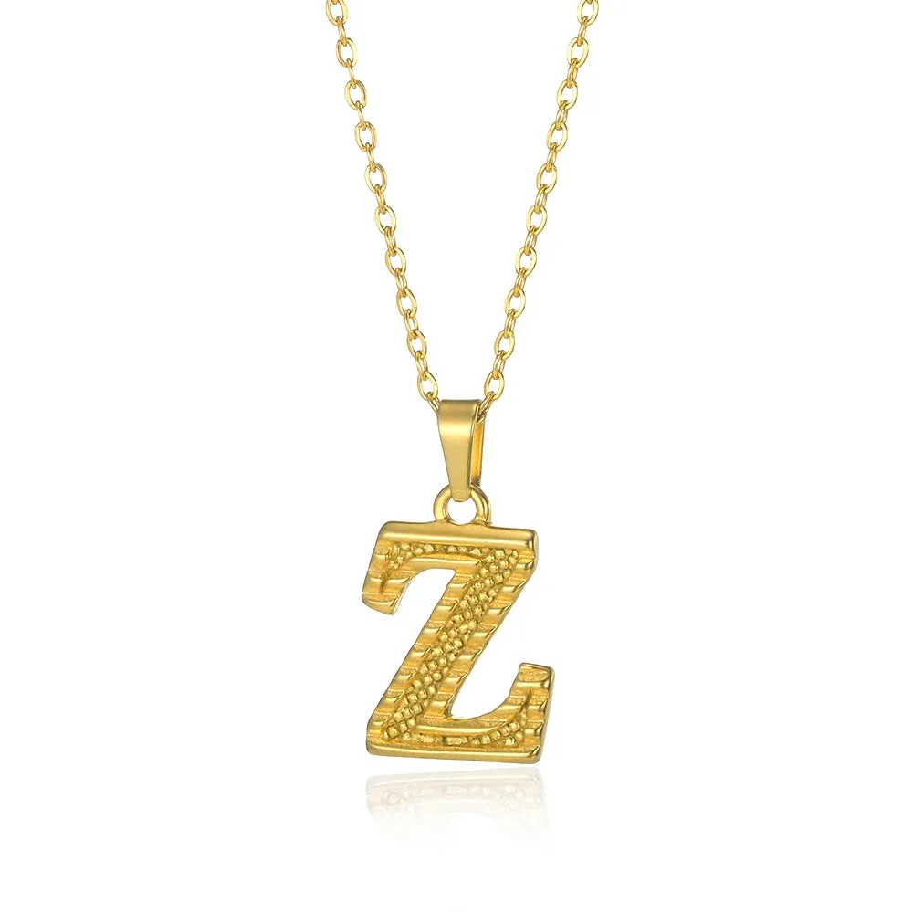 Stainless Steel Initial Necklaces For Women Men Gold Color Letter Necklace Pendant Jewelry Male Female Neck Chain Birthday Gift