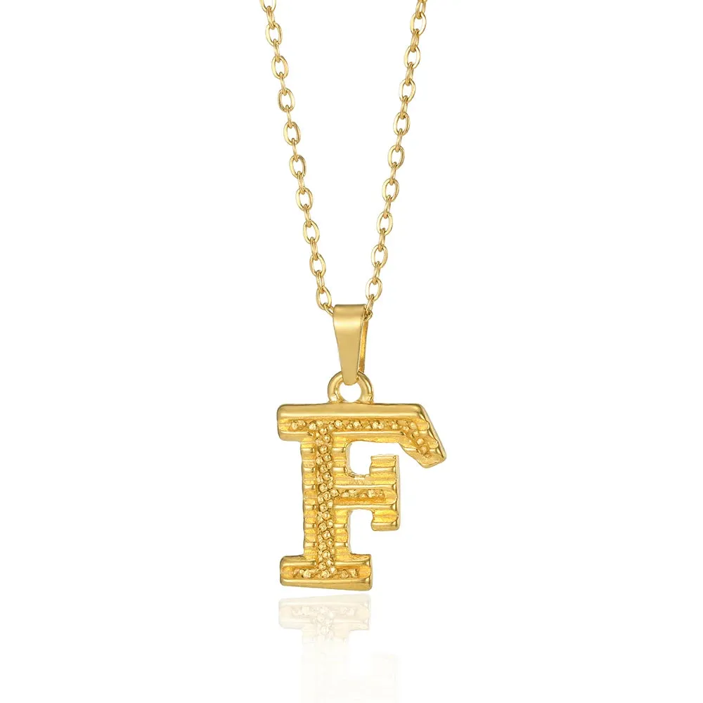 Stainless Steel Initial Necklaces For Women Men Gold Color Letter Necklace Pendant Jewelry Male Female Neck Chain Birthday Gift