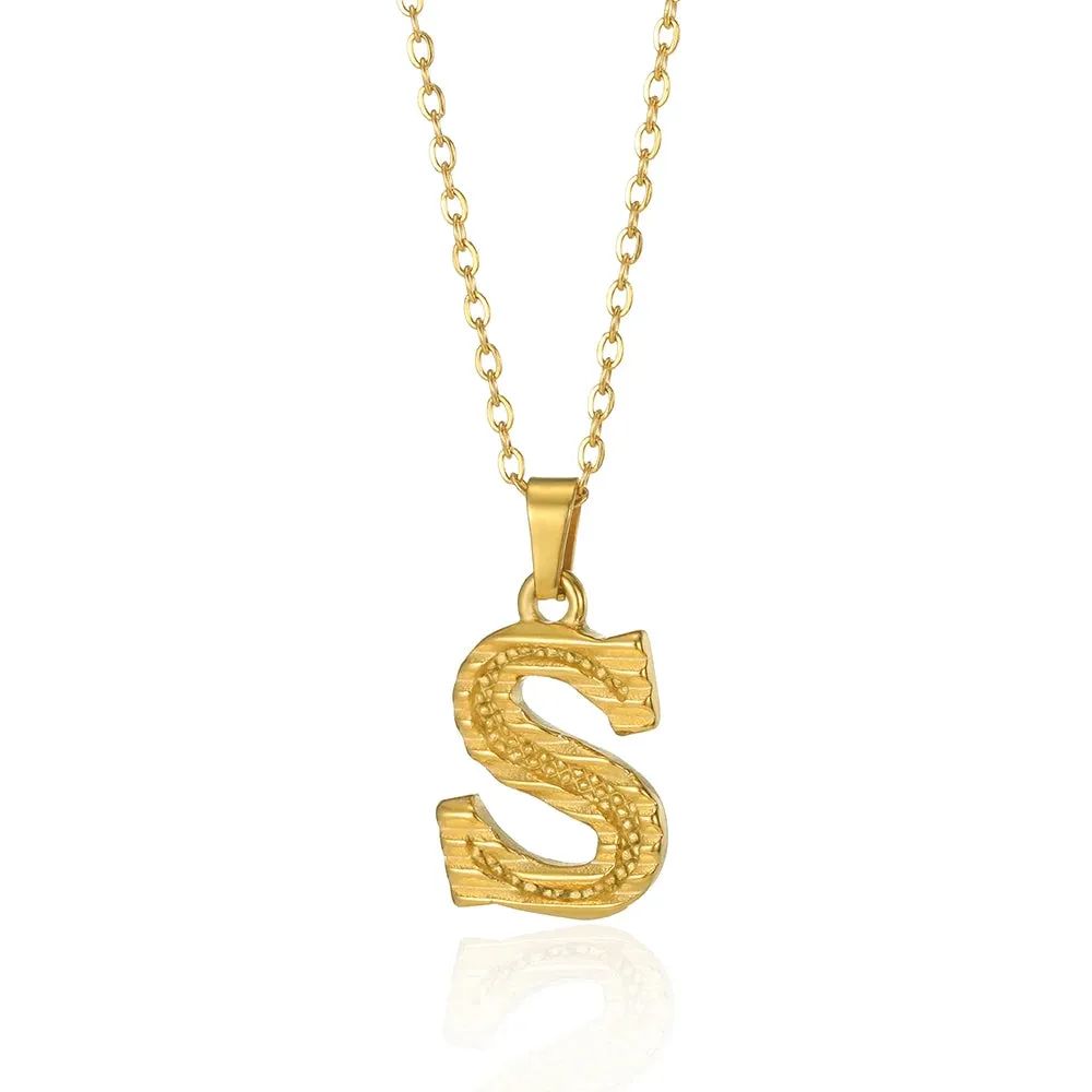 Stainless Steel Initial Necklaces For Women Men Gold Color Letter Necklace Pendant Jewelry Male Female Neck Chain Birthday Gift