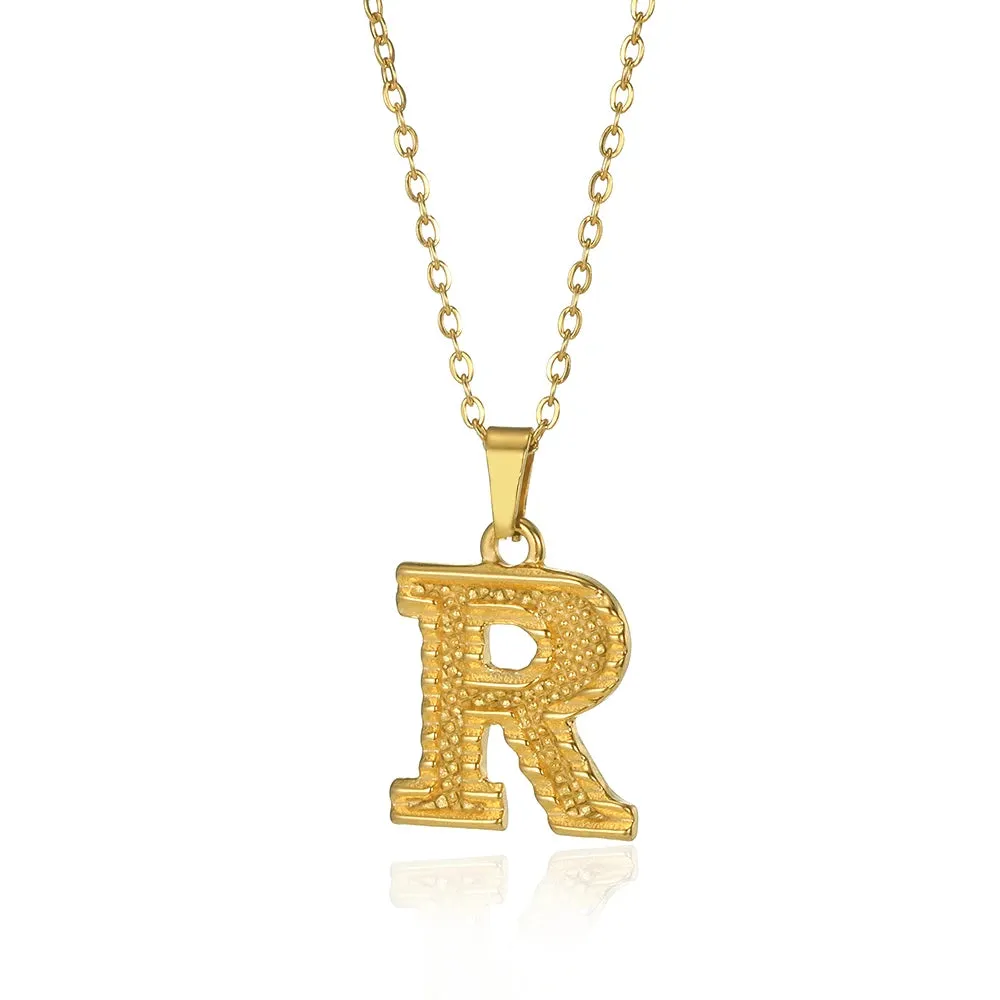 Stainless Steel Initial Necklaces For Women Men Gold Color Letter Necklace Pendant Jewelry Male Female Neck Chain Birthday Gift
