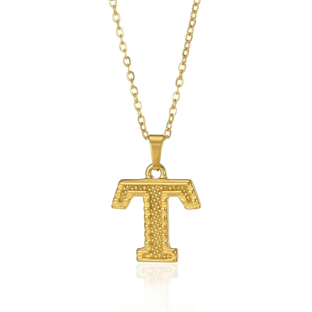 Stainless Steel Initial Necklaces For Women Men Gold Color Letter Necklace Pendant Jewelry Male Female Neck Chain Birthday Gift