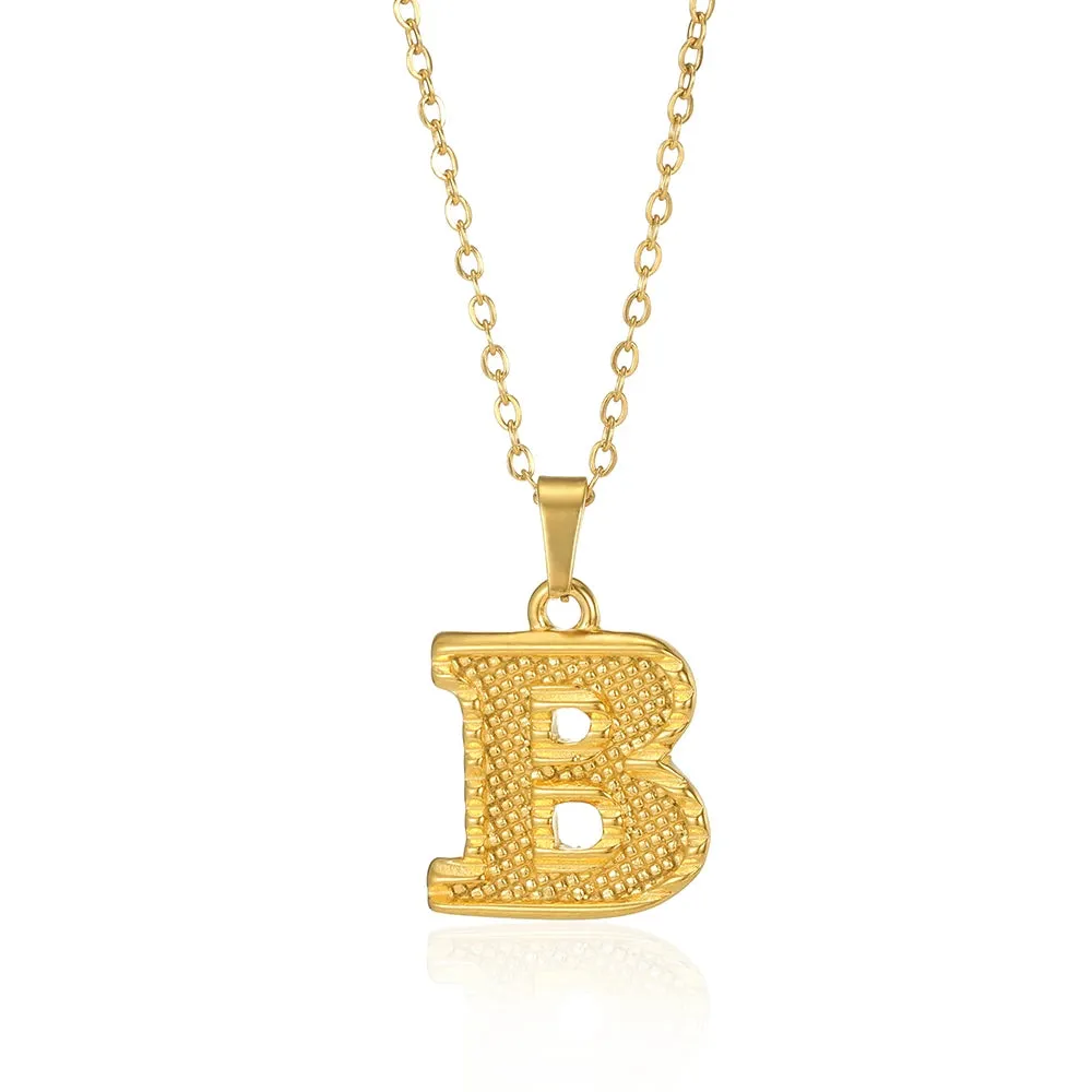 Stainless Steel Initial Necklaces For Women Men Gold Color Letter Necklace Pendant Jewelry Male Female Neck Chain Birthday Gift