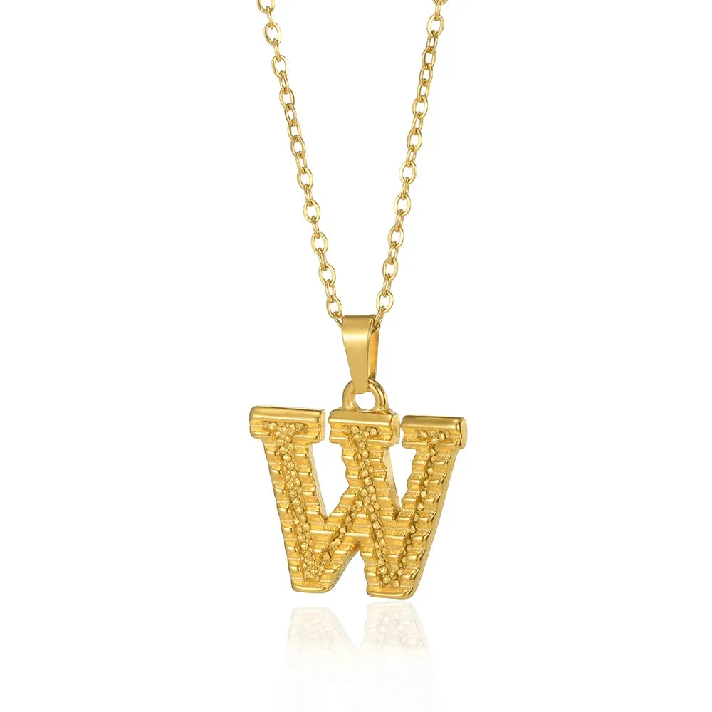 Stainless Steel Initial Necklaces For Women Men Gold Color Letter Necklace Pendant Jewelry Male Female Neck Chain Birthday Gift