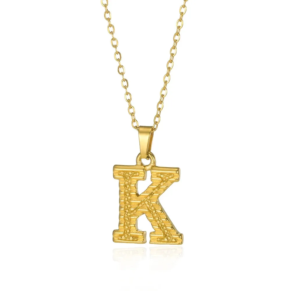 Stainless Steel Initial Necklaces For Women Men Gold Color Letter Necklace Pendant Jewelry Male Female Neck Chain Birthday Gift