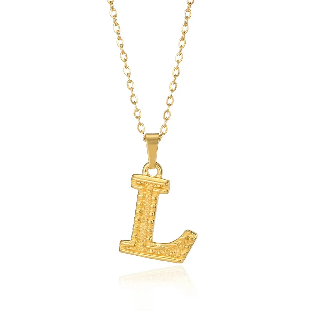 Stainless Steel Initial Necklaces For Women Men Gold Color Letter Necklace Pendant Jewelry Male Female Neck Chain Birthday Gift