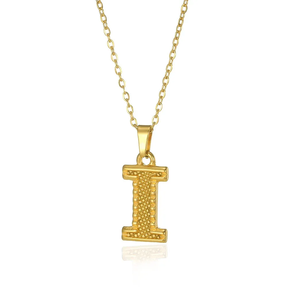 Stainless Steel Initial Necklaces For Women Men Gold Color Letter Necklace Pendant Jewelry Male Female Neck Chain Birthday Gift