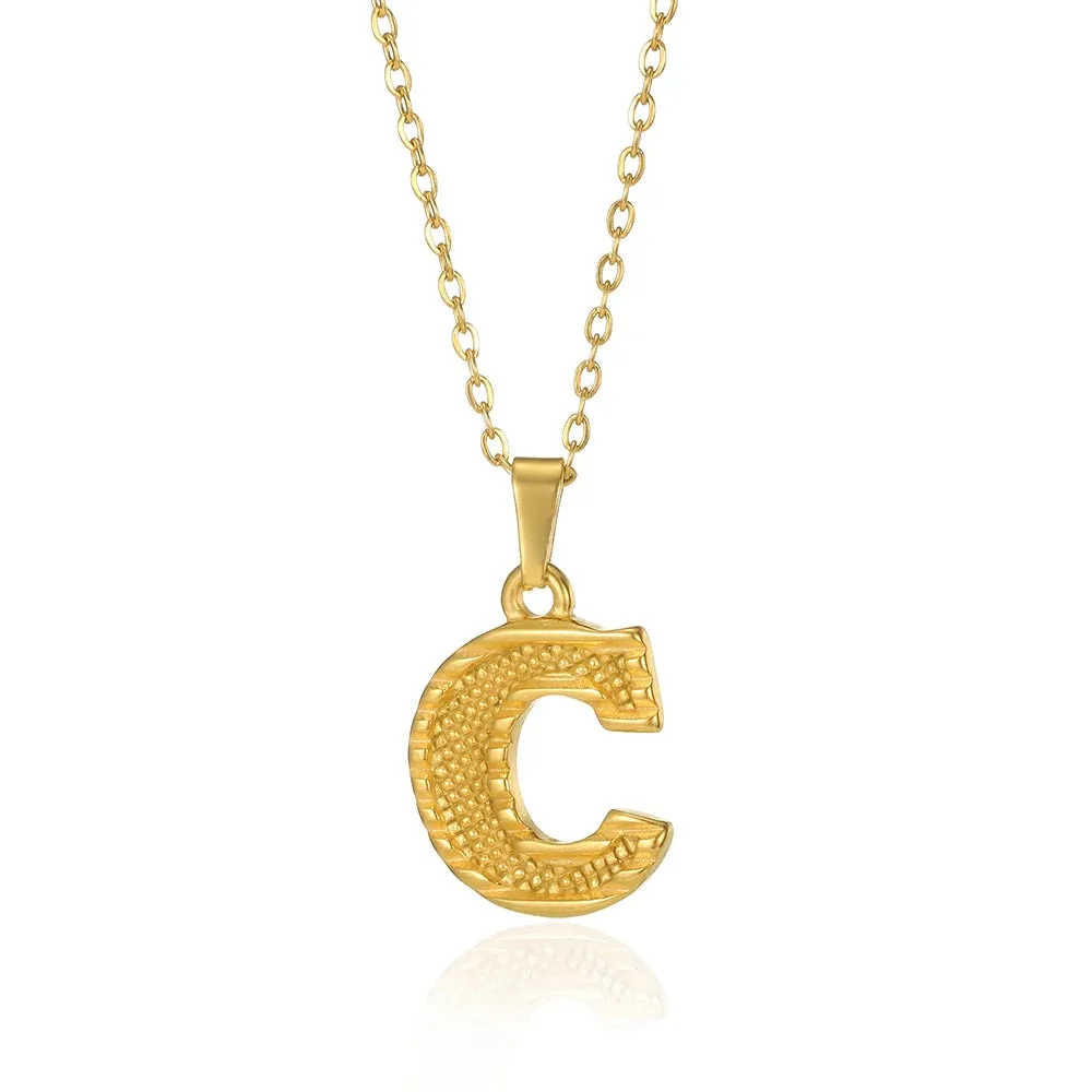 Stainless Steel Initial Necklaces For Women Men Gold Color Letter Necklace Pendant Jewelry Male Female Neck Chain Birthday Gift