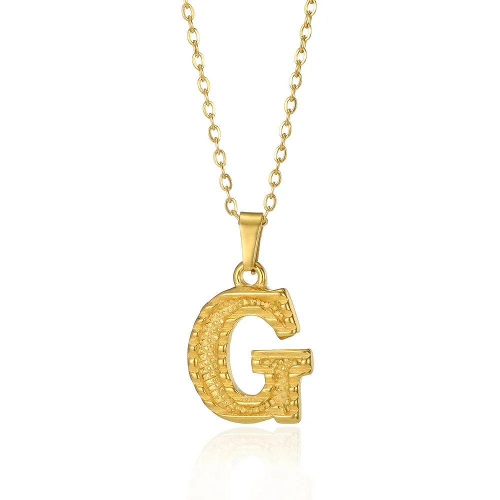 Stainless Steel Initial Necklaces For Women Men Gold Color Letter Necklace Pendant Jewelry Male Female Neck Chain Birthday Gift