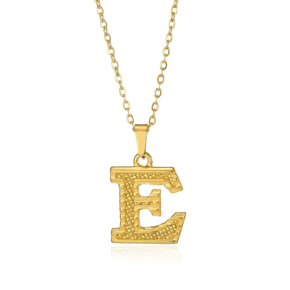 Stainless Steel Initial Necklaces For Women Men Gold Color Letter Necklace Pendant Jewelry Male Female Neck Chain Birthday Gift