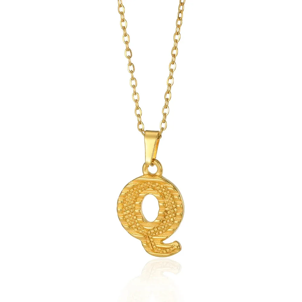 Stainless Steel Initial Necklaces For Women Men Gold Color Letter Necklace Pendant Jewelry Male Female Neck Chain Birthday Gift
