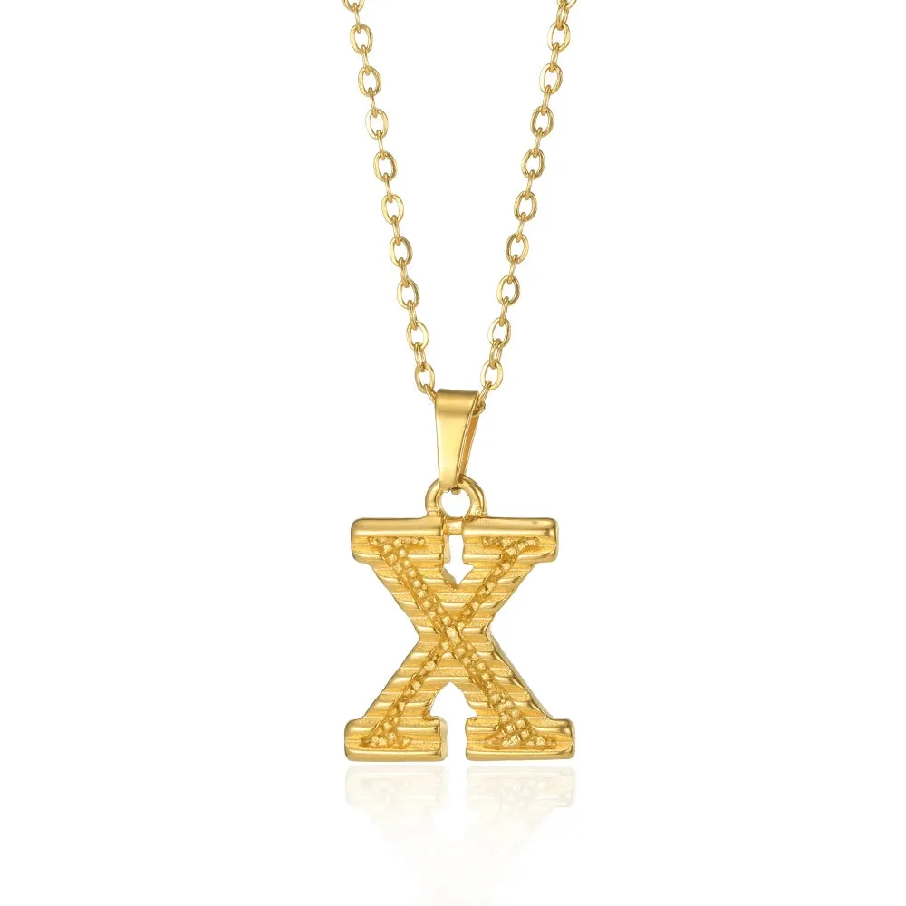 Stainless Steel Initial Necklaces For Women Men Gold Color Letter Necklace Pendant Jewelry Male Female Neck Chain Birthday Gift