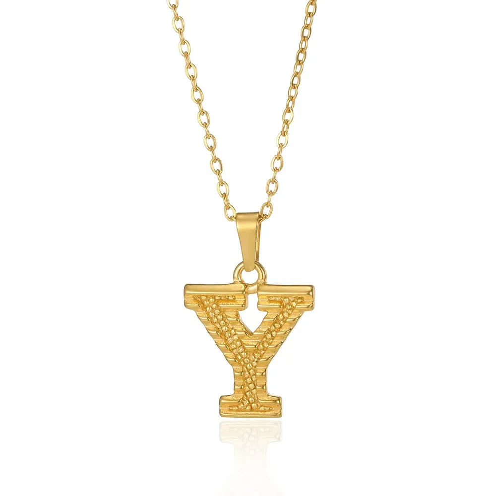 Stainless Steel Initial Necklaces For Women Men Gold Color Letter Necklace Pendant Jewelry Male Female Neck Chain Birthday Gift