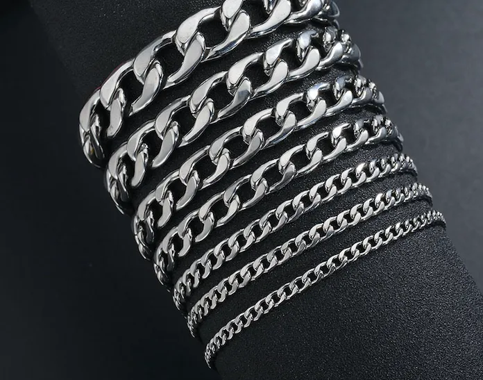 Stainless Steel NK Chain Bracelet - Various Sizes and Weights Available