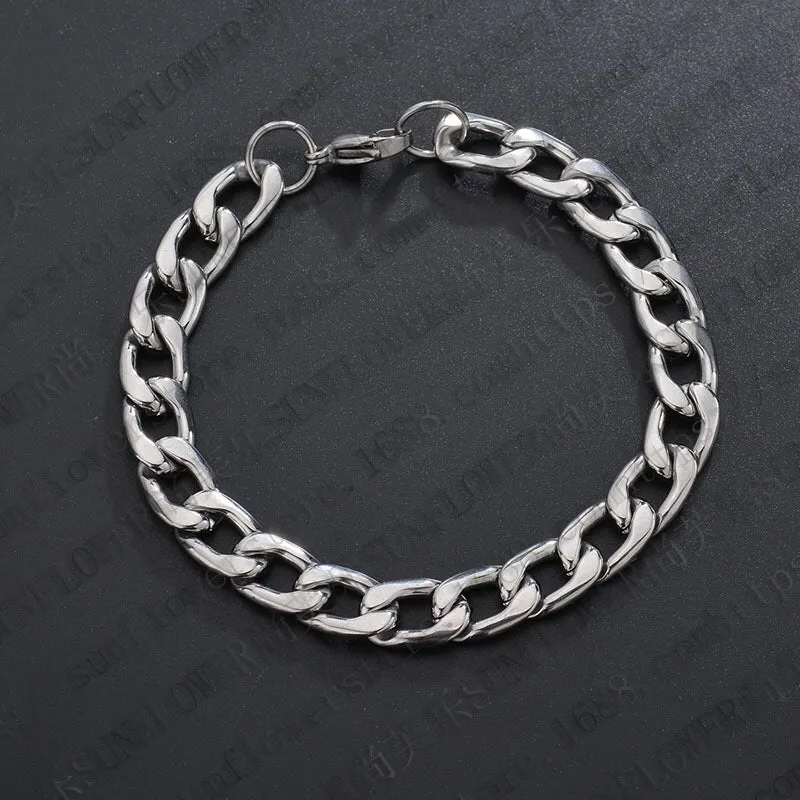 Stainless Steel NK Chain Bracelet - Various Sizes and Weights Available
