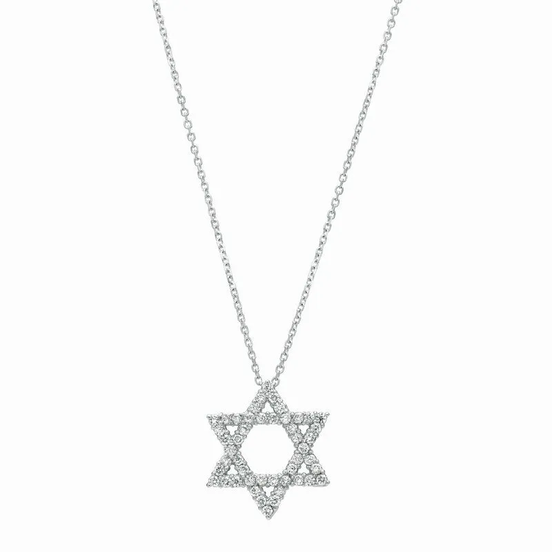 STAR OF DAVID DIAMOND NECKLACE 14K GOLD (0.38 CTW)