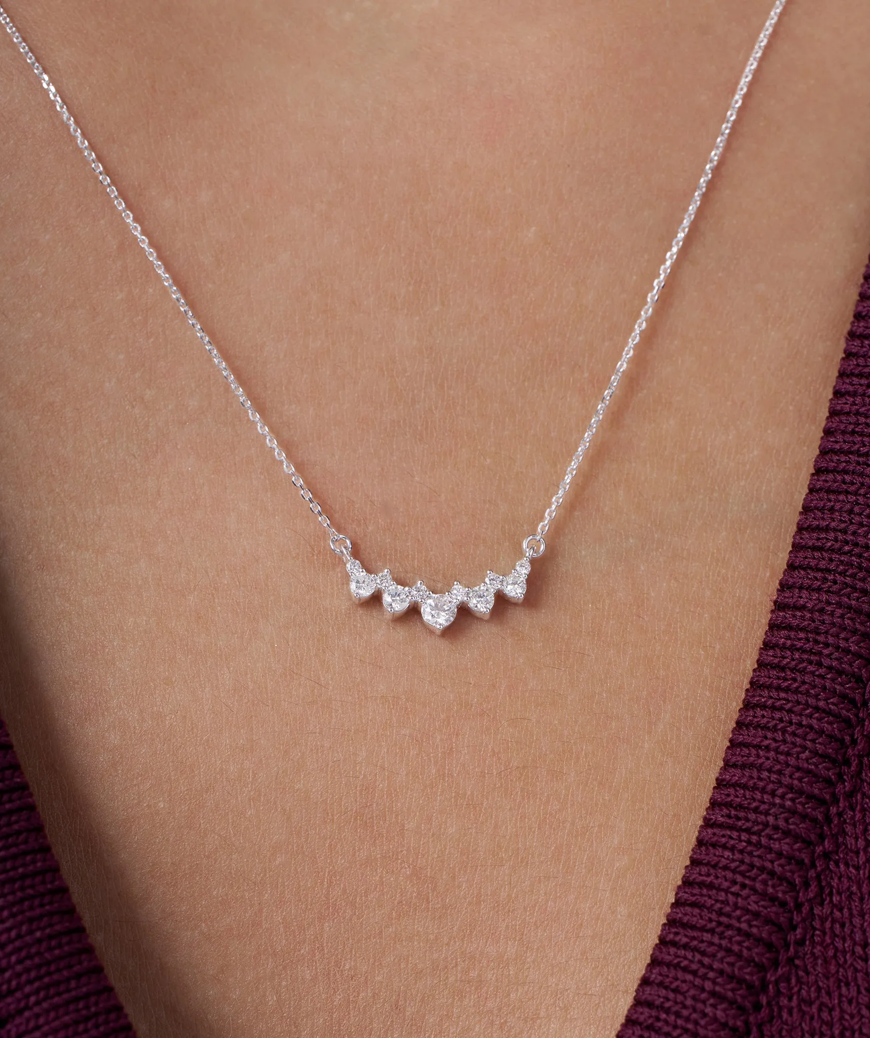 Starlight Diamond Cluster Necklace