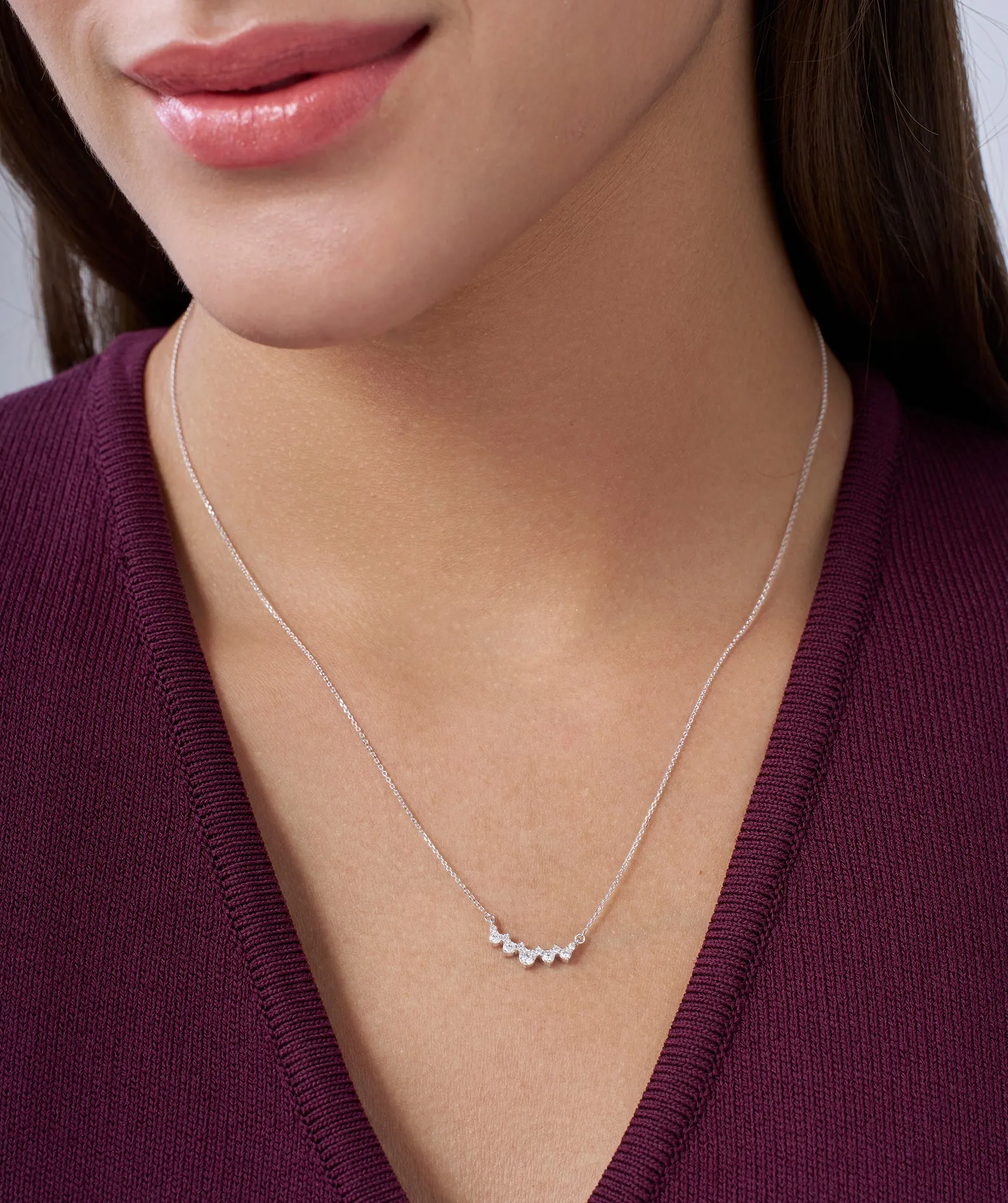 Starlight Diamond Cluster Necklace