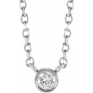 Sterling Silver 1/10 CT Natural Diamond 16-18" Necklace