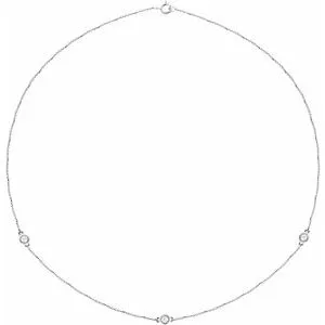 Sterling Silver 1/2 CTW Natural Diamond 3-Station 18" Necklace