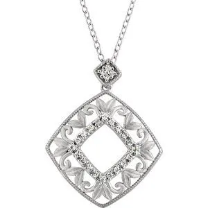 Sterling Silver 1/6 CTW Diamond 18" Necklace