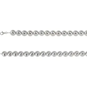 Sterling Silver 16 mm Bead 8" Chain