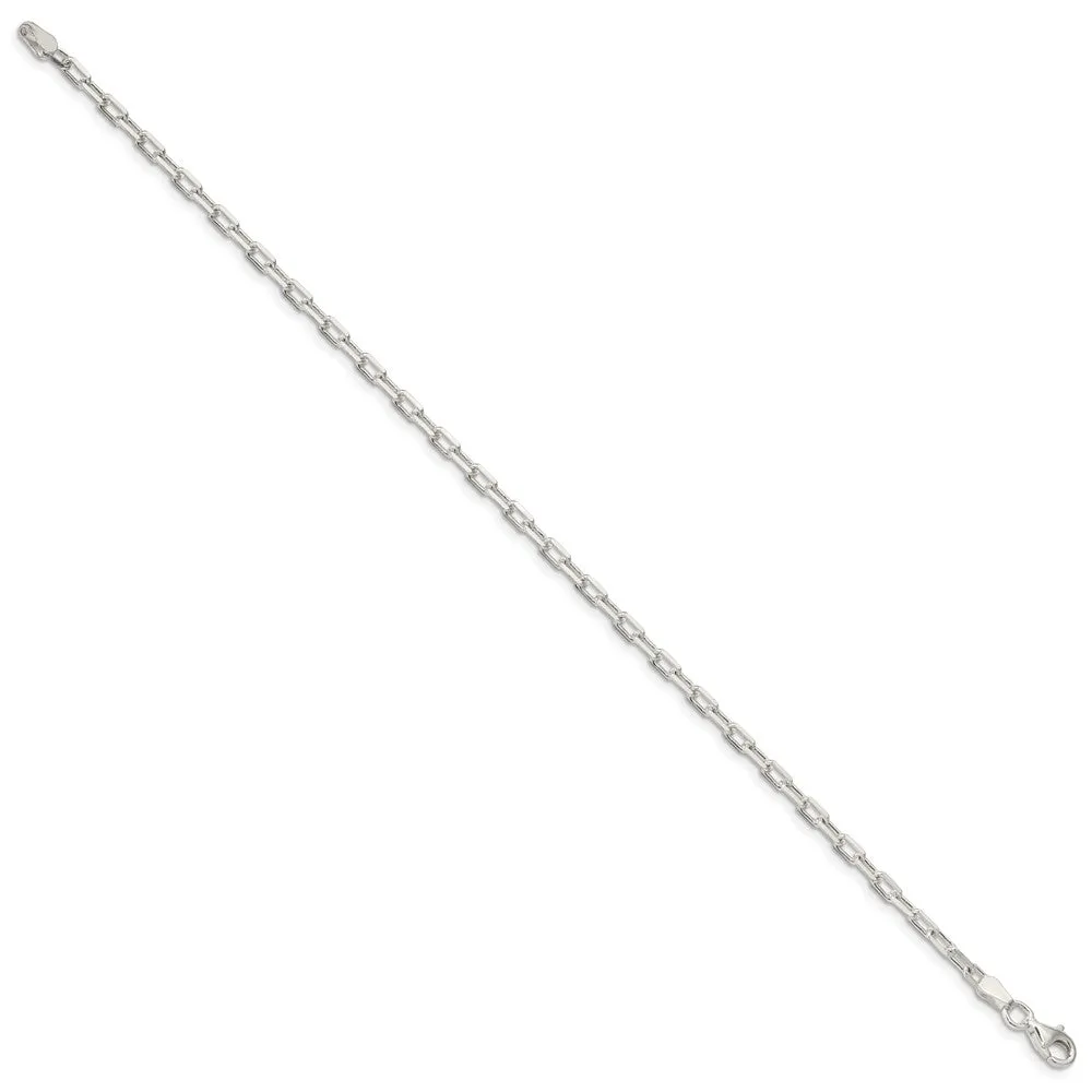 Sterling Silver 2.9mm Diamond-cut Long Link Cable Chain