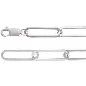 Sterling Silver 6.2 mm Paperclip-Style 7" Chain