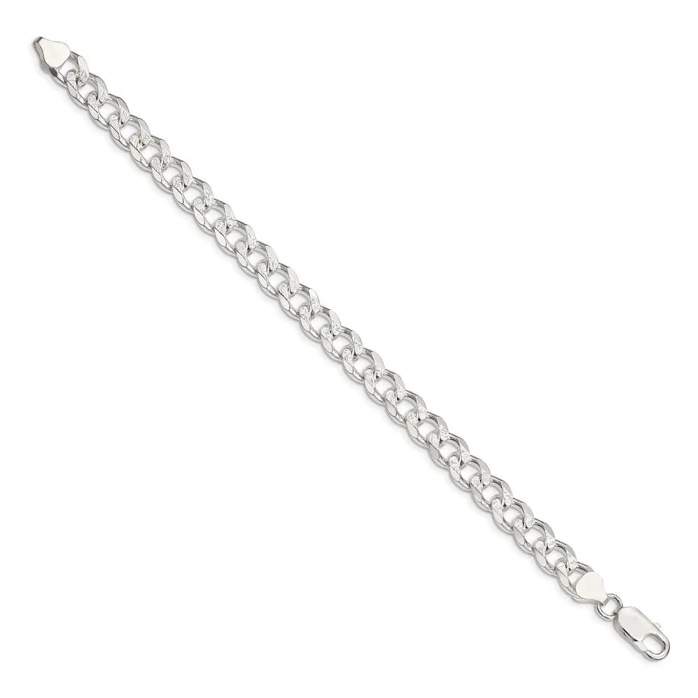 Sterling Silver 8mm Pav� Curb Chain