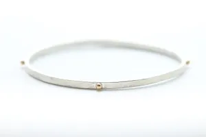 Sterling Silver Bangle with Four 14k gold balls
