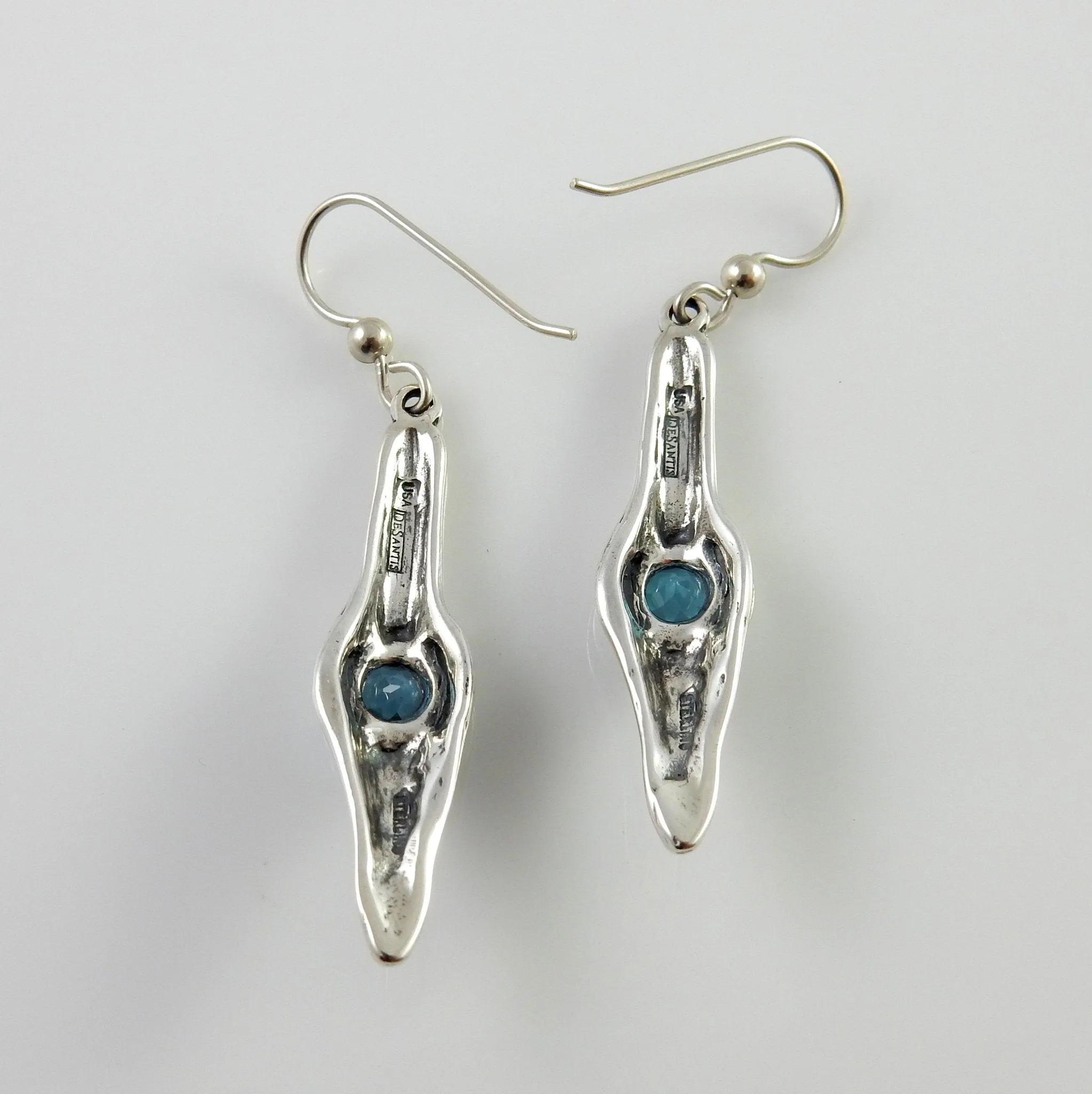 Sterling Silver Blue Topaz Dangle Earrings