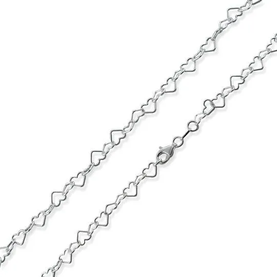 Sterling Silver Heart Chain 4.4mm