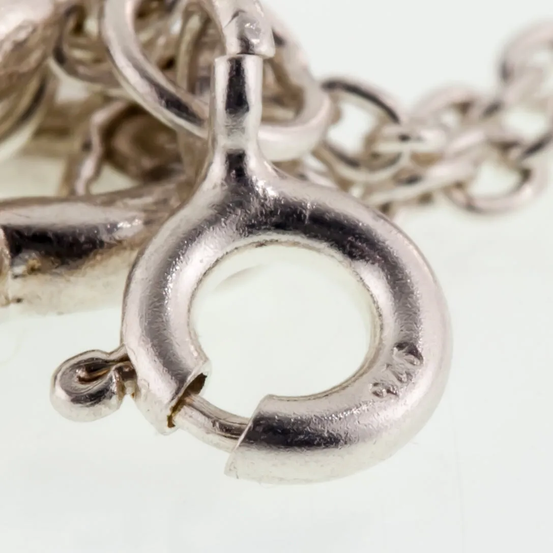 Sterling Silver Open Heart By the Yard Bracelet 6.75"
