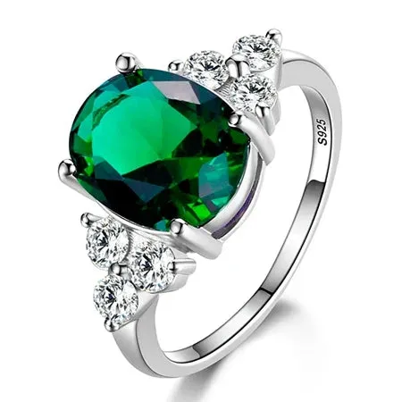 Sterling Silver Rings  Zircon Oval Wedding Ring