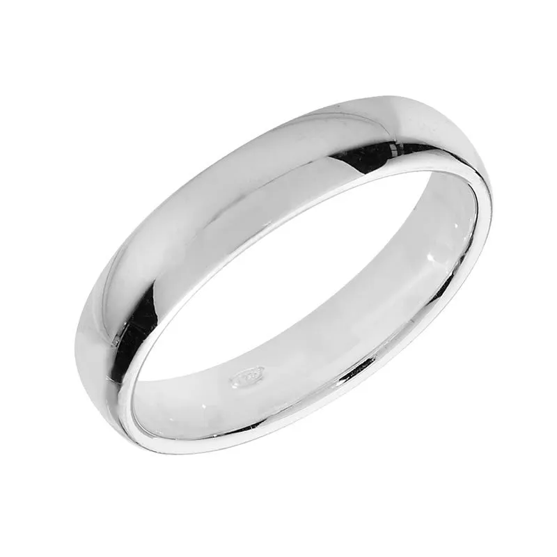 Sterling Silver Wedding Band Ring 4mm