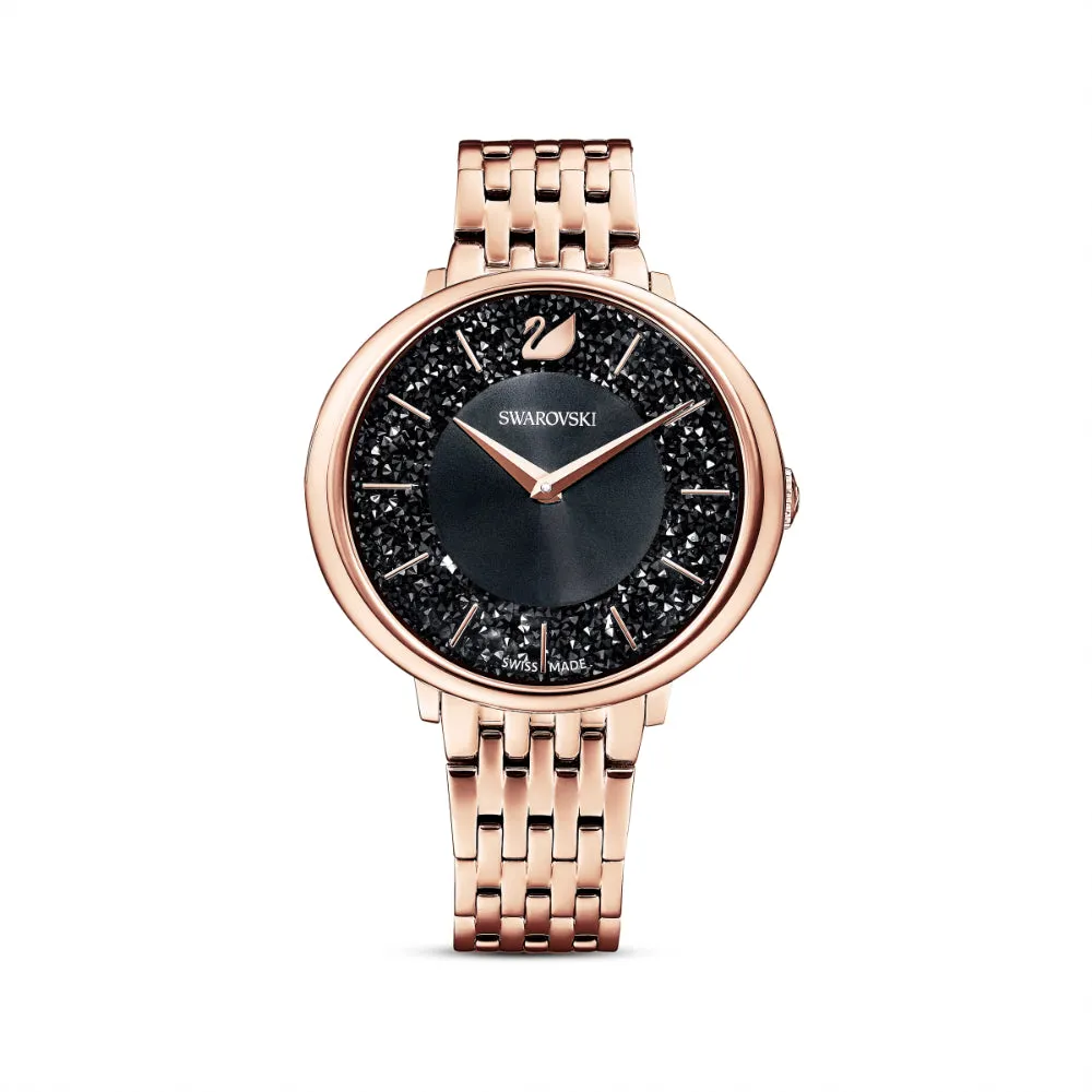 Swarovski Crystalline Chic Watch Metal Bracelet, Black, Rose-Gold Tone Pvd