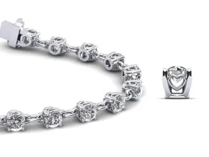 Sweetheart Chain Link Diamond Tennis Lab-Grown Diamond Bracelet with 2.41 ct.(finished) 2.8mm