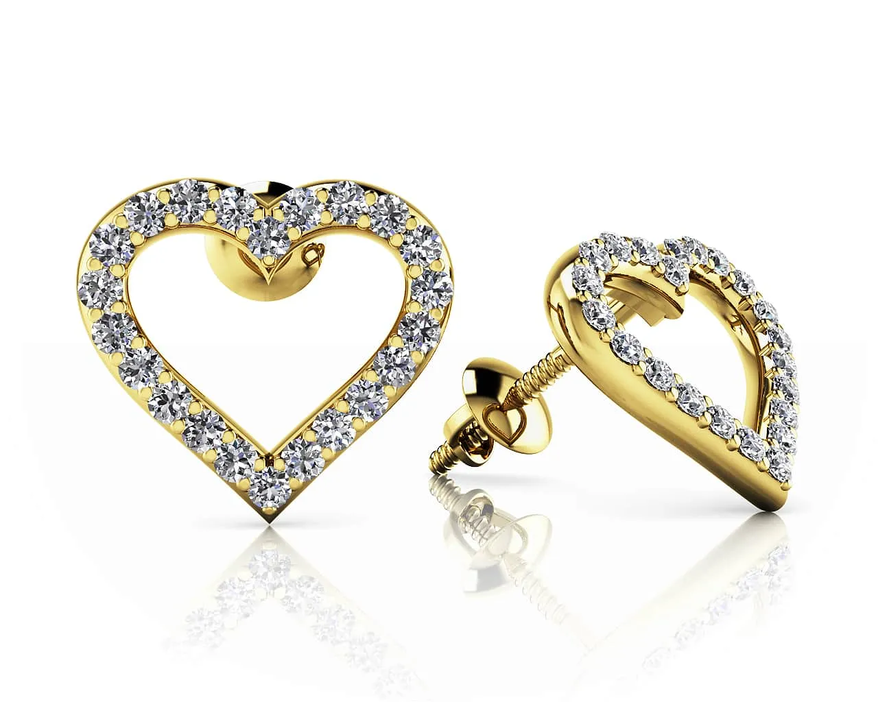 Sweetheart Diamond Earrings Diamond with 0.22 ct.(finished) 1mm