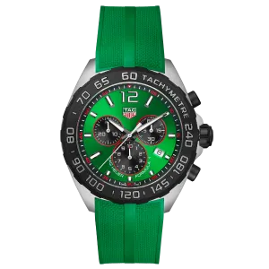 Tag Heuer Formula 1 Green Silicone Strap Green Dial Chronograph Quartz Watch for Gents - CAZ101AP.FT8056