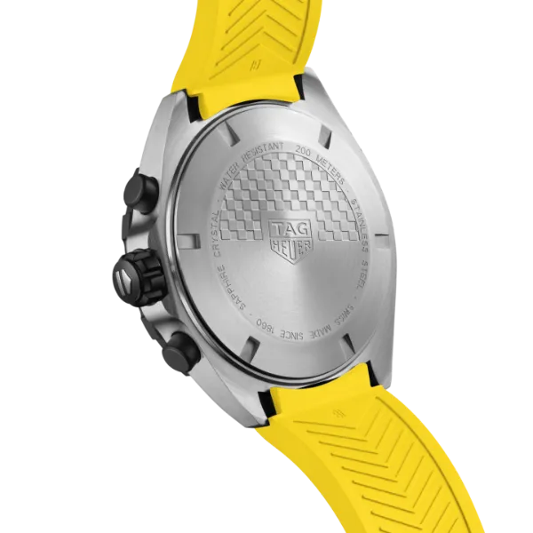 Tag Heuer Formula 1 Yellow Silicone Strap Yellow Dial Chronograph Quartz Watch for Gents - CAZ101AM.FT8054