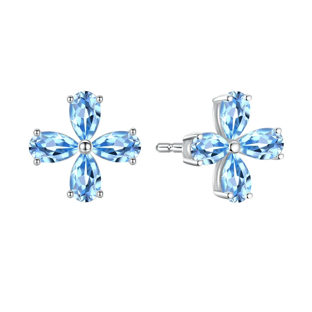 TAKA Jewellery Spectra Blue Topaz Earrings 9K