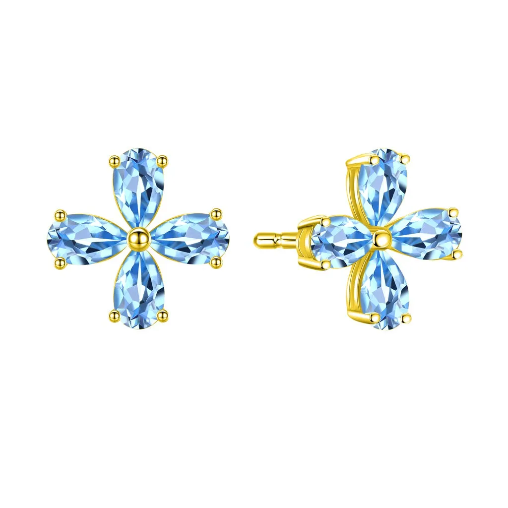 TAKA Jewellery Spectra Blue Topaz Earrings 9K